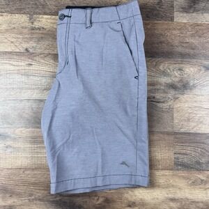 Tommy Bahama Men's Hybrid Stripe‎ Tech Shorts, Bala Shark, 30 Gray